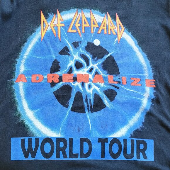 DEF LEPPARD Adrenalize World Tour Retro 80's Black T-Shirt Size XS - Picture 2 of 4
